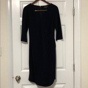 Brooks Brothers Wool Navy Blue Wrap Dress